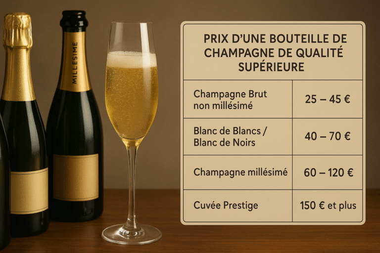 combien coûte une bouteille de champagne de qualité supérieure ?