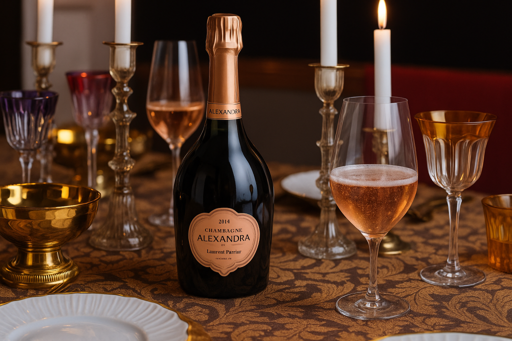 Champagne sur une table élégante.